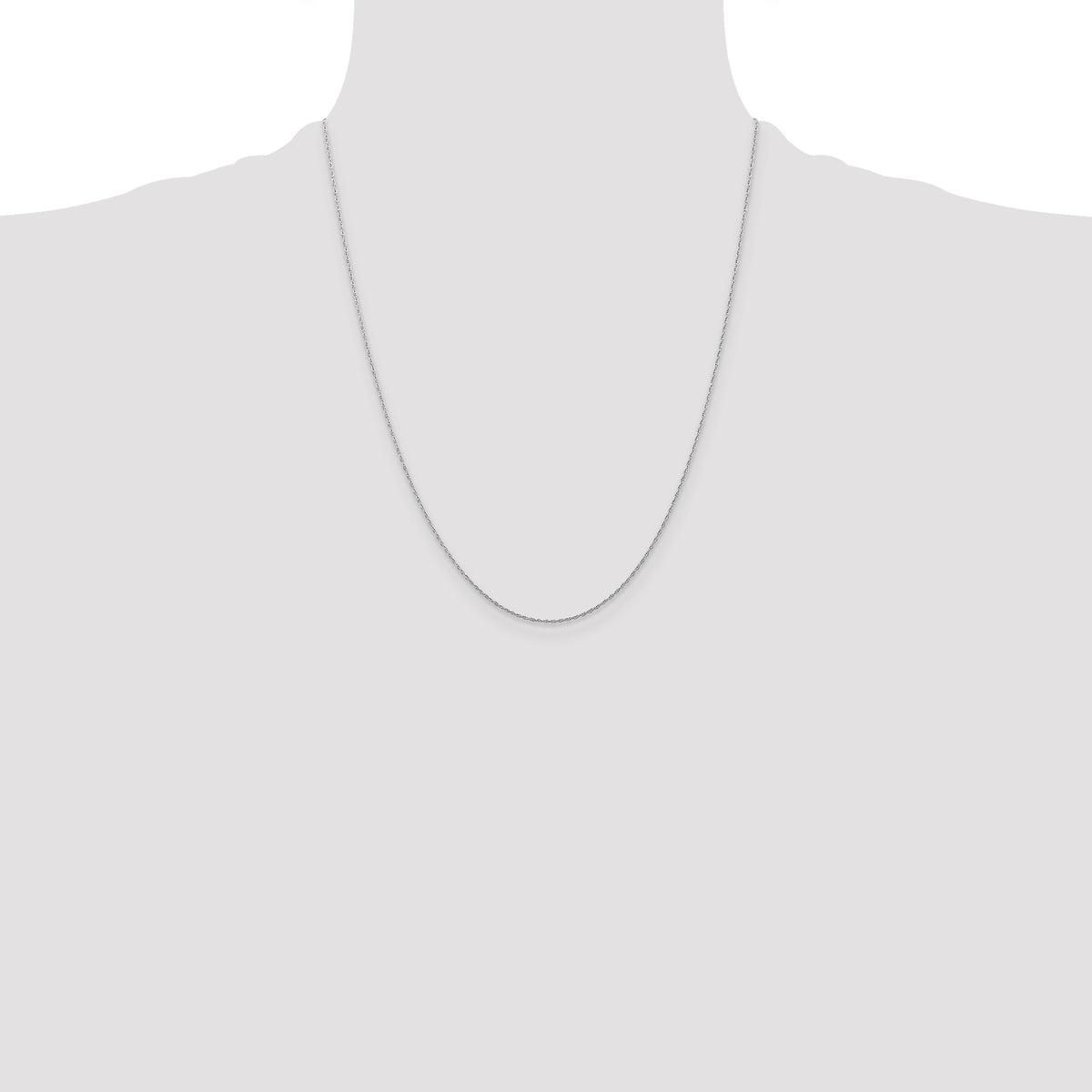 Gold (10K & 14K) Carded Cable Rope Chain - 10k White Gold / 22 in / 0.5 mm