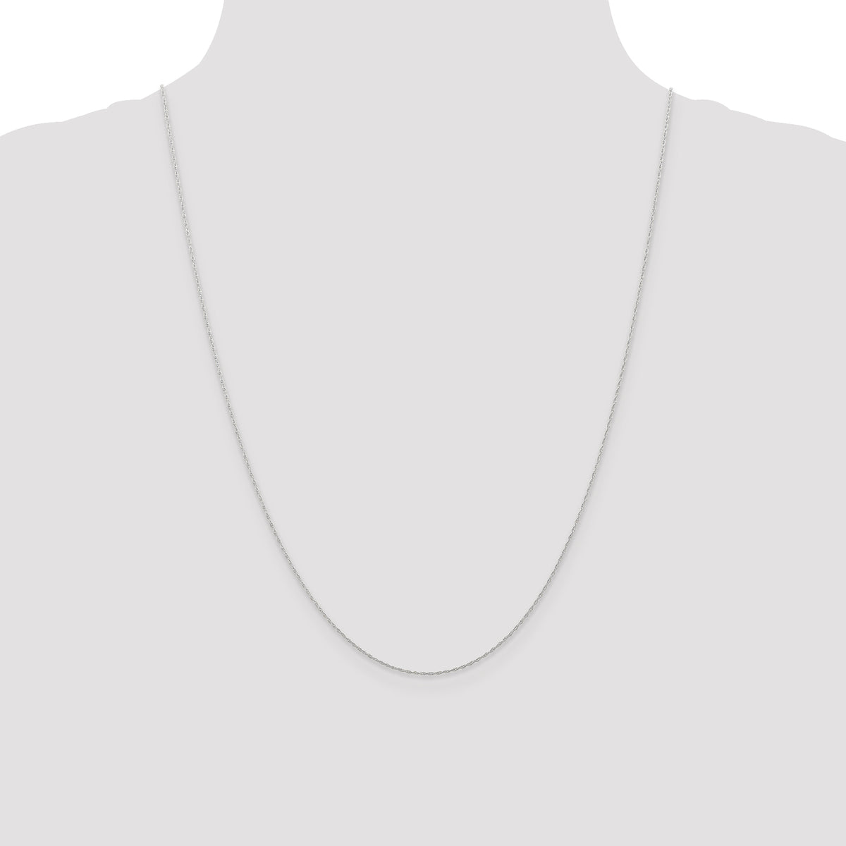 Gold (10K & 14K) Carded Cable Rope Chain - 10k White Gold / 24 in / 0.5 mm