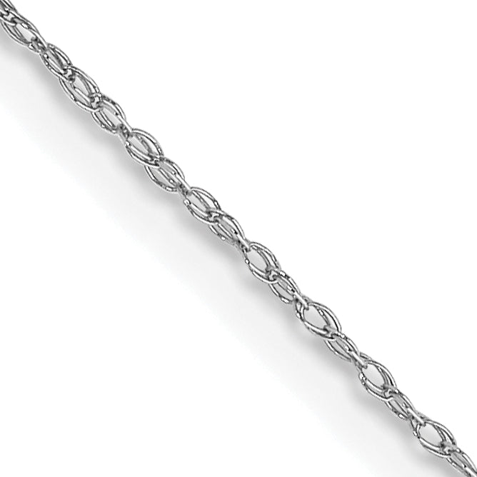 Gold (10K & 14K) Carded Cable Rope Chain - 10k White Gold / 16 in / 0.5 mm