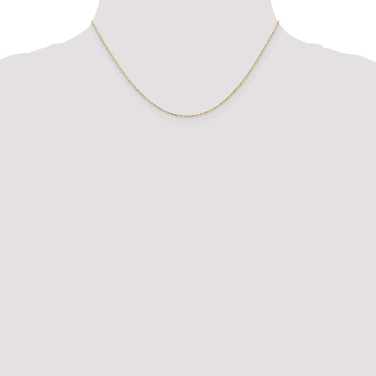 Gold (10K & 14K) Carded Cable Rope Chain - 10k Yellow Gold / 16 in / 0.5 mm