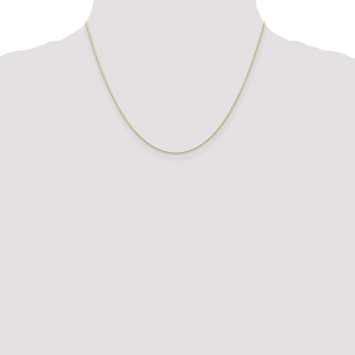 Gold (10K & 14K) Carded Cable Rope Chain - 10k Yellow Gold / 18 in / 0.5 mm