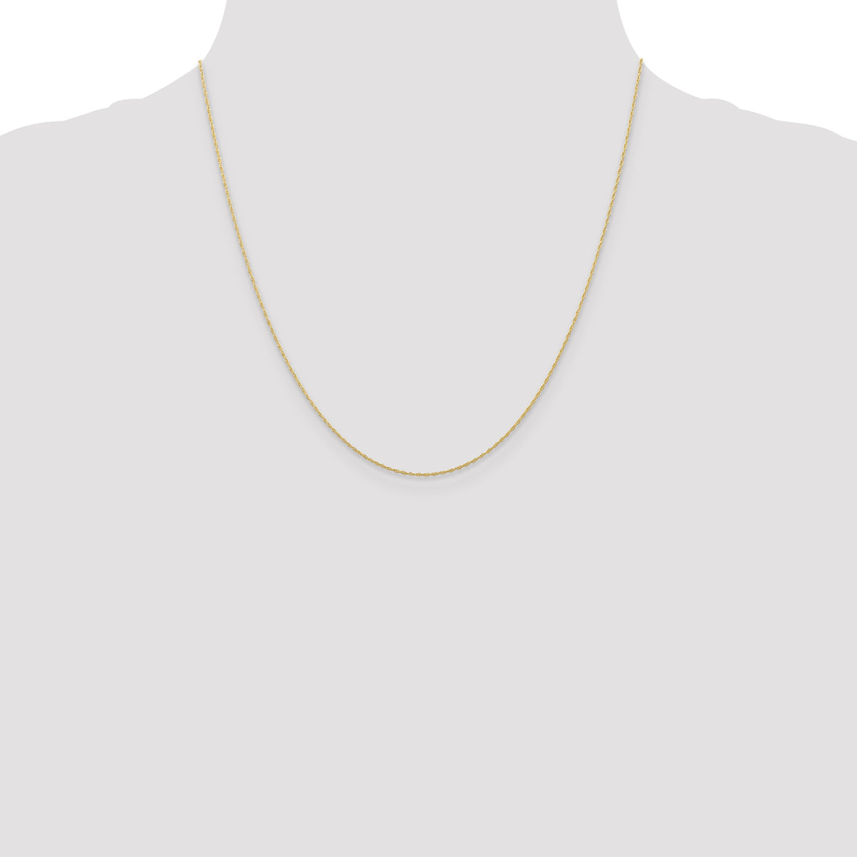 Gold (10K & 14K) Carded Cable Rope Chain - 10k Yellow Gold / 20 in / 0.5 mm