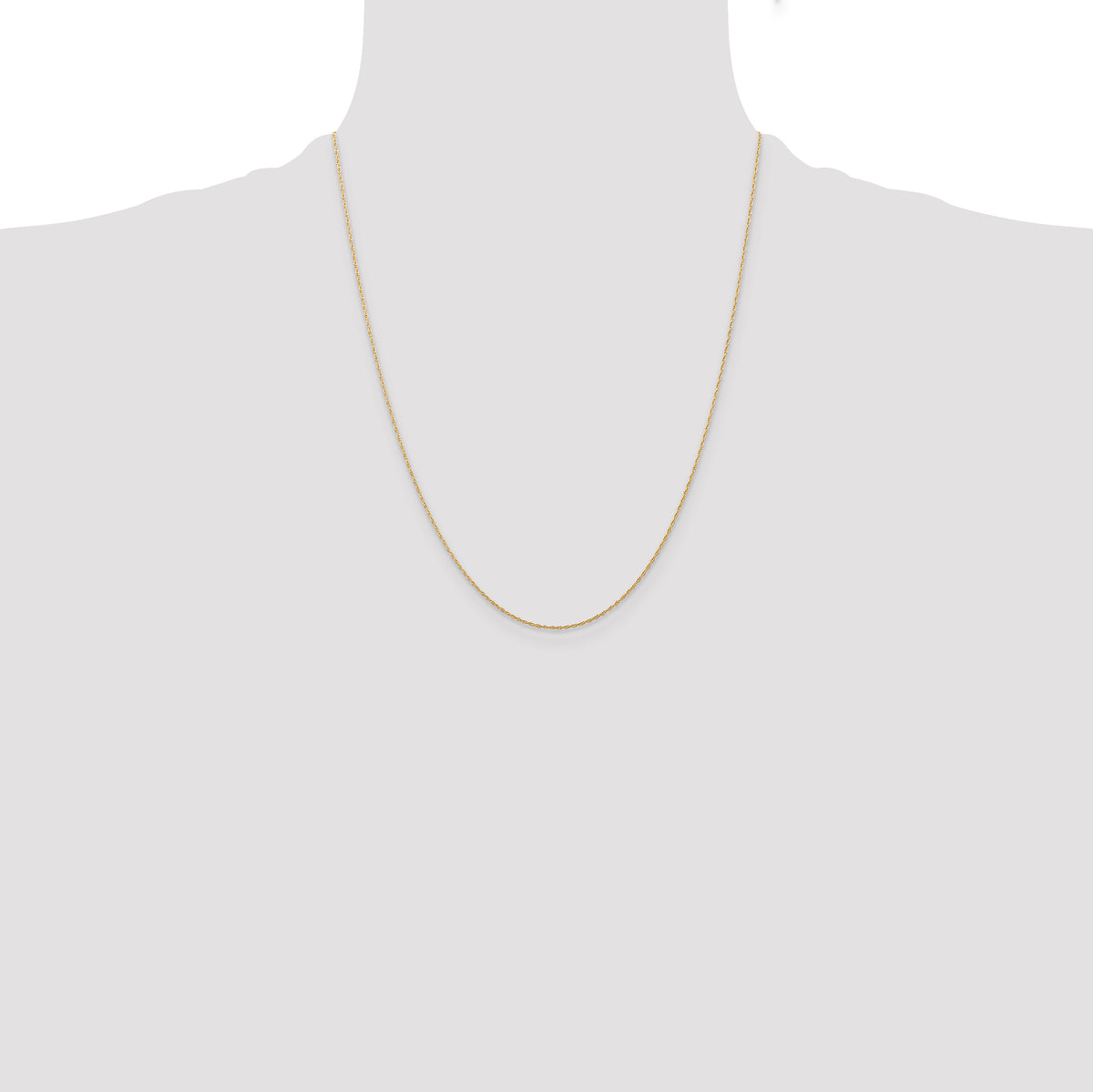Gold (10K & 14K) Carded Cable Rope Chain - 10k Yellow Gold / 22 in / 0.5 mm