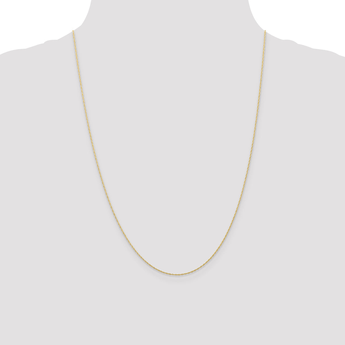 Gold (10K & 14K) Carded Cable Rope Chain - 10k Yellow Gold / 24 in / 0.5 mm