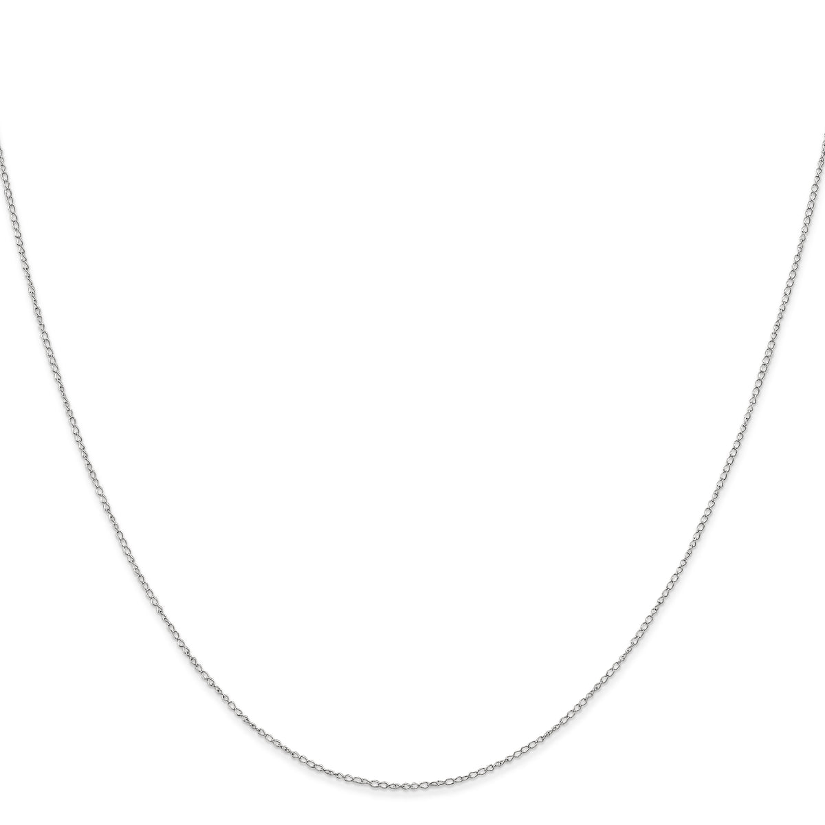 Gold (10K & 14K) Carded Curb Chain - 10k White Gold / 16 in / 0.42 mm#10k White Gold_0.42 mm
