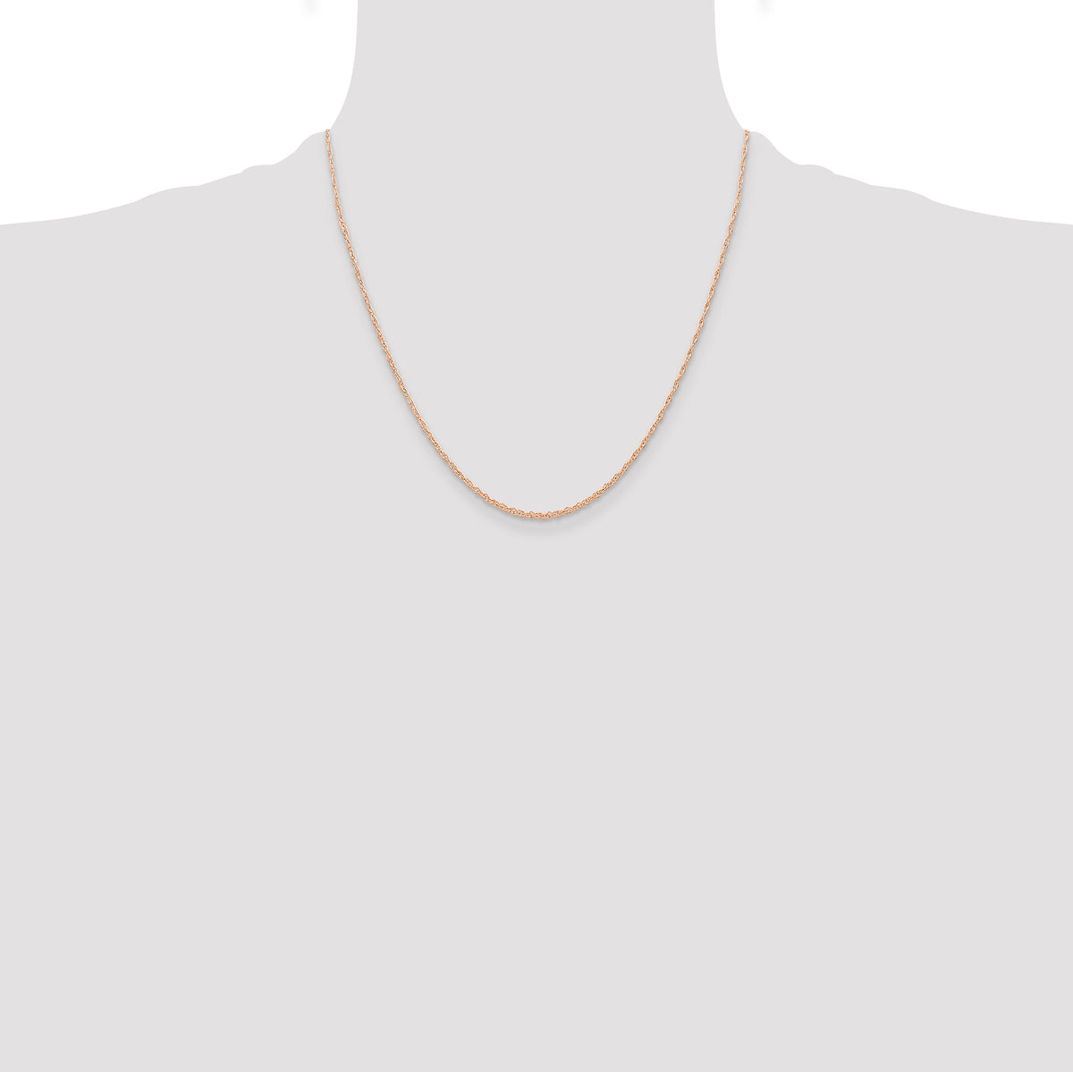 Gold (10K & 14K) Carded Cable Rope Chain - 10k Rose Gold / 20 in / 0.6 mm