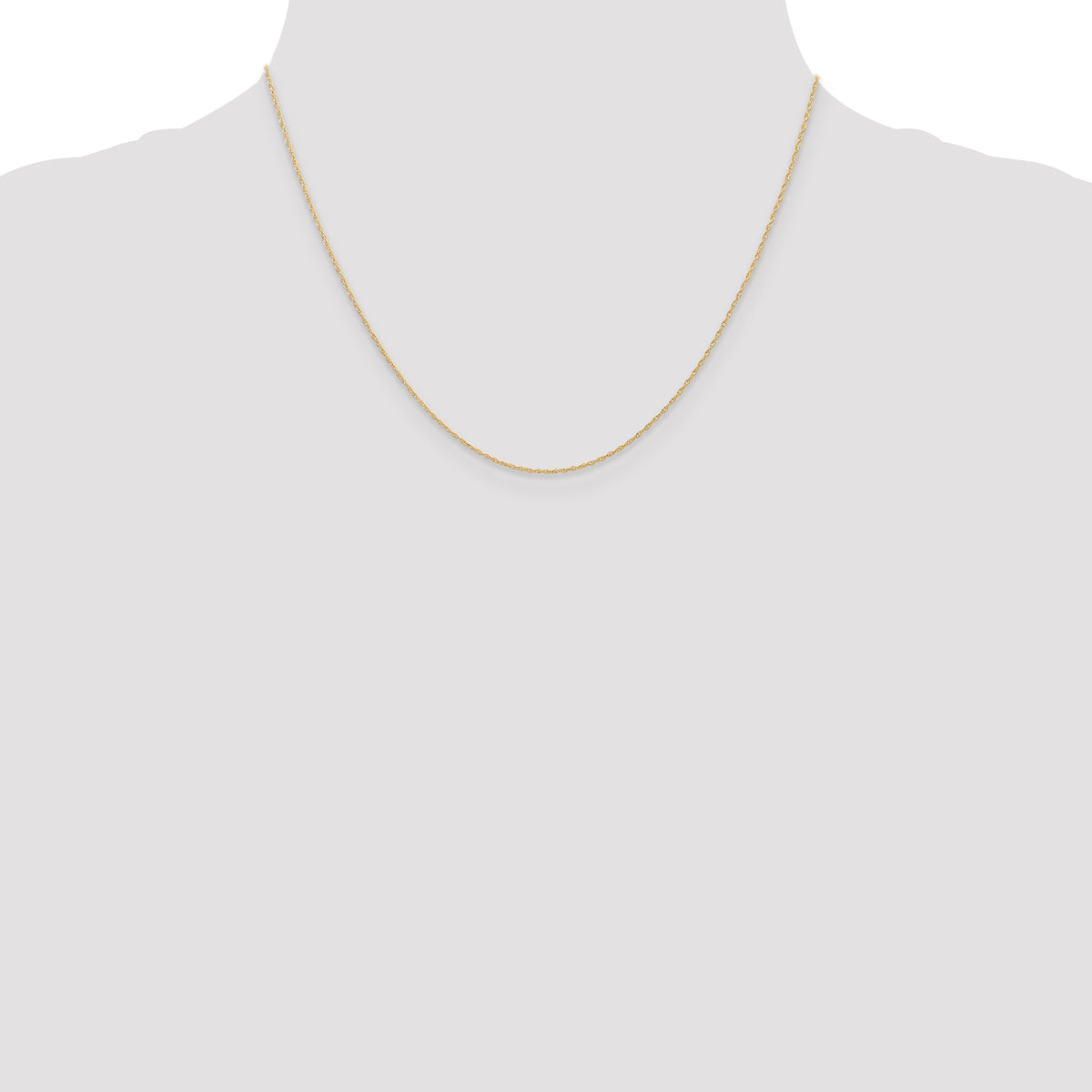 Gold (10K & 14K) Carded Cable Rope Chain - 10k Yellow Gold / 18 in / 0.6 mm