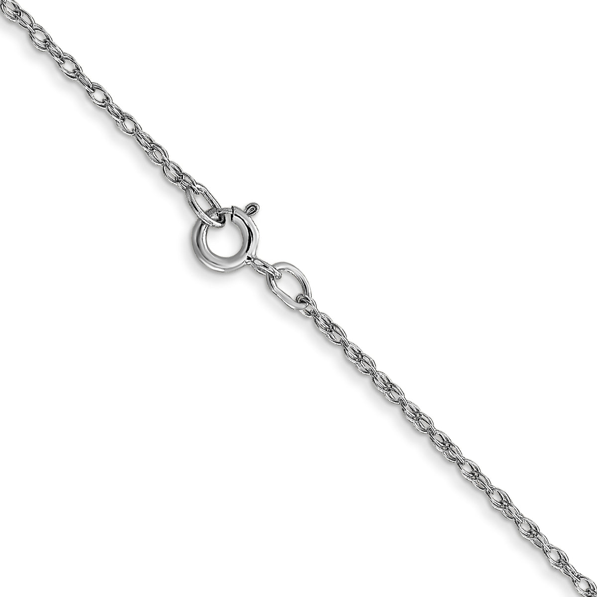 Gold (10K & 14K) Carded Cable Rope Chain - 10k White Gold / 16 in / 0.7 mm