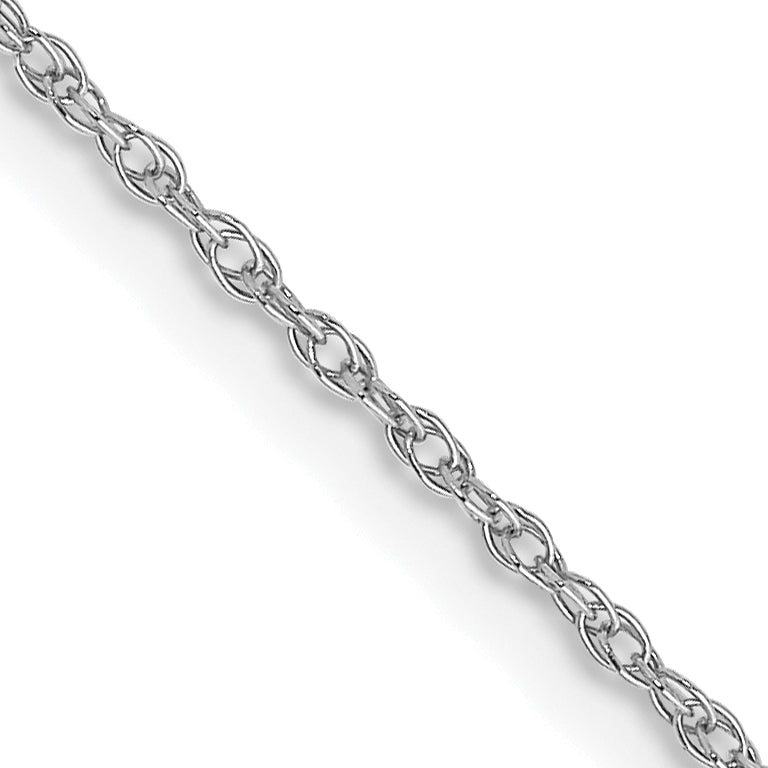 Gold (10K & 14K) Carded Cable Rope Chain - 10k White Gold / 16 in / 0.7 mm