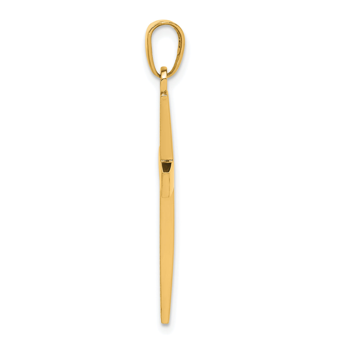 Gold Polished Latin Pendant - 10k Yellow Gold / 18 x 29 mm / 36x18mm