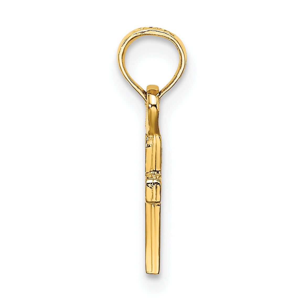 Gold Polished Latin Pendant - 10k Yellow Gold / Standard / 17.3mm