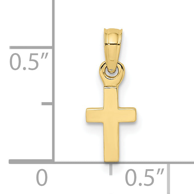 Gold Polished Latin Pendant - 10k Yellow Gold / Standard / 17.3mm