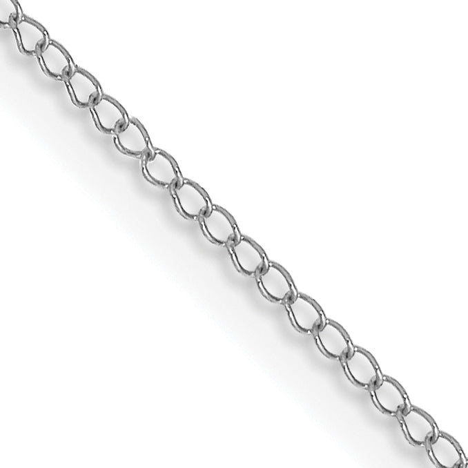 Gold (10K & 14K) Carded Curb Chain - 10k White Gold / 16 in / 0.5 mm