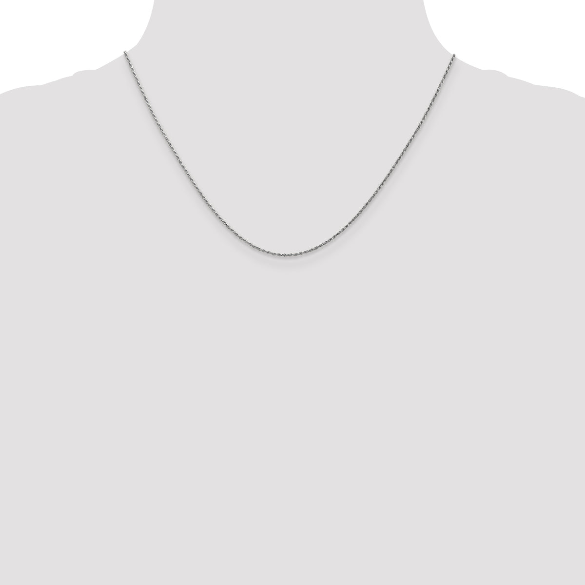 Gold (10K & 14K) Carded Cable Rope Chain - 10k White Gold / 18 in / 0.95 mm