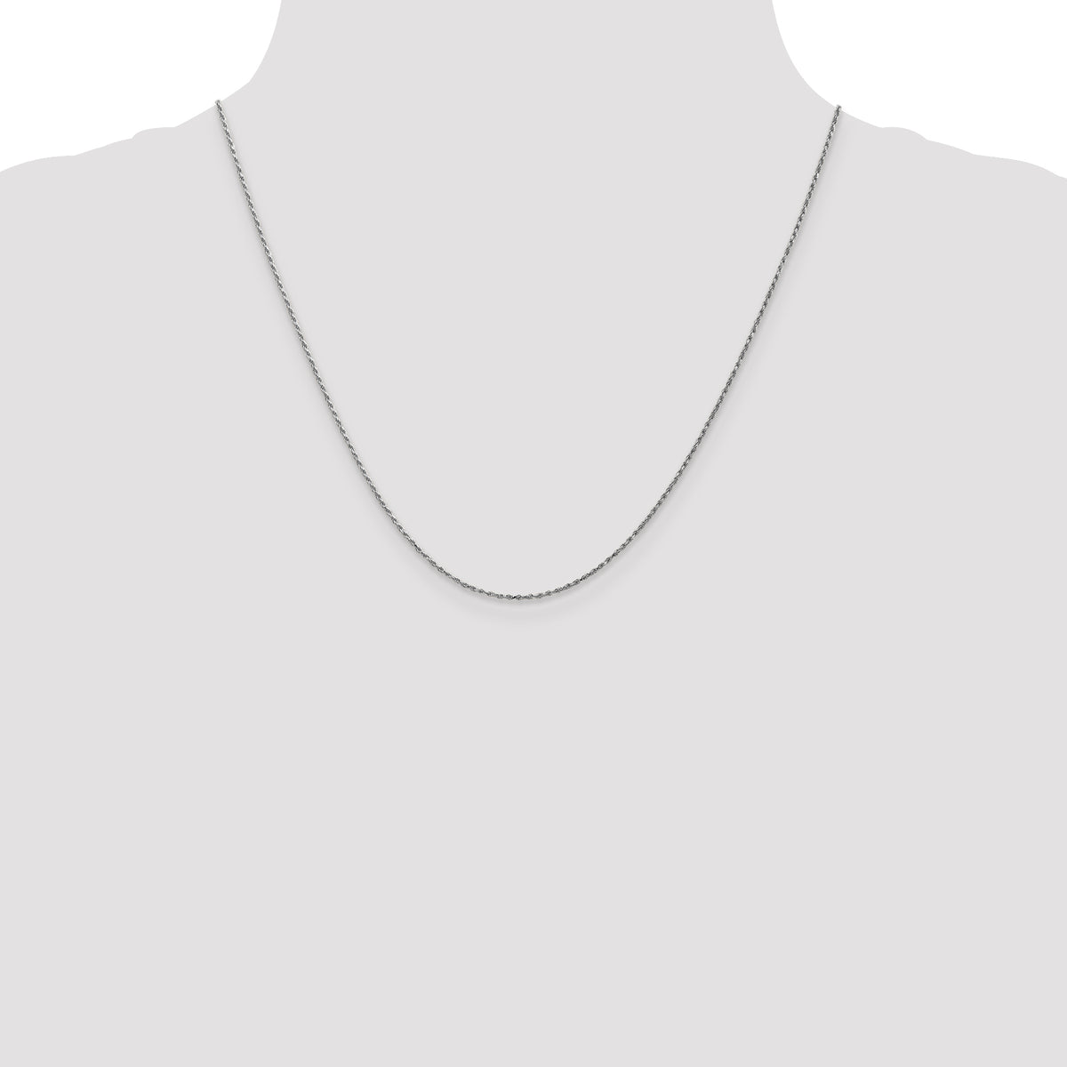 Gold (10K & 14K) Carded Cable Rope Chain - 10k White Gold / 20 in / 0.95 mm