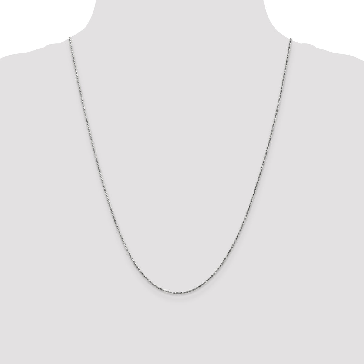 Gold (10K & 14K) Carded Cable Rope Chain - 10k White Gold / 24 in / 0.95 mm