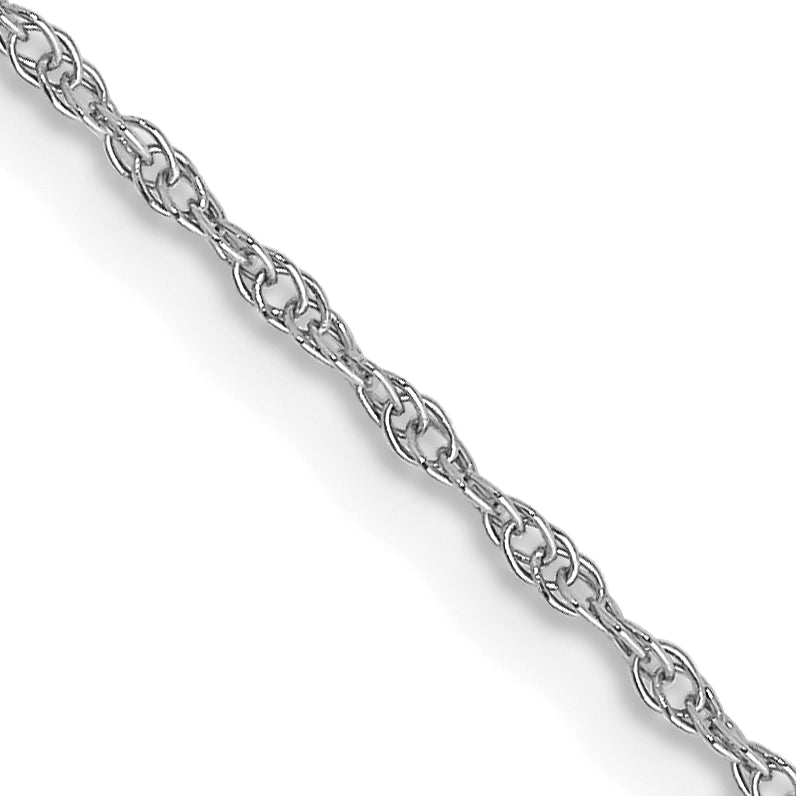 Gold (10K & 14K) Carded Cable Rope Chain - 10k White Gold / 16 in / 0.95 mm