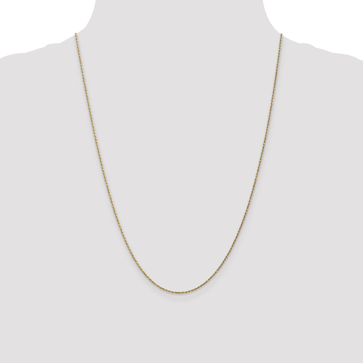 Gold (10K & 14K) Carded Cable Rope Chain - 10k Yellow Gold / 24 in / 0.95 mm