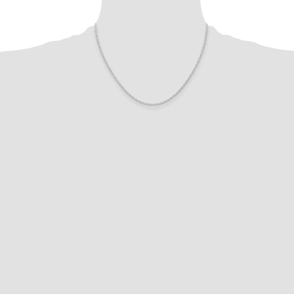 Gold (10K & 14K) Carded Cable Rope Chain - 10k White Gold / 18 in / 1.15 mm