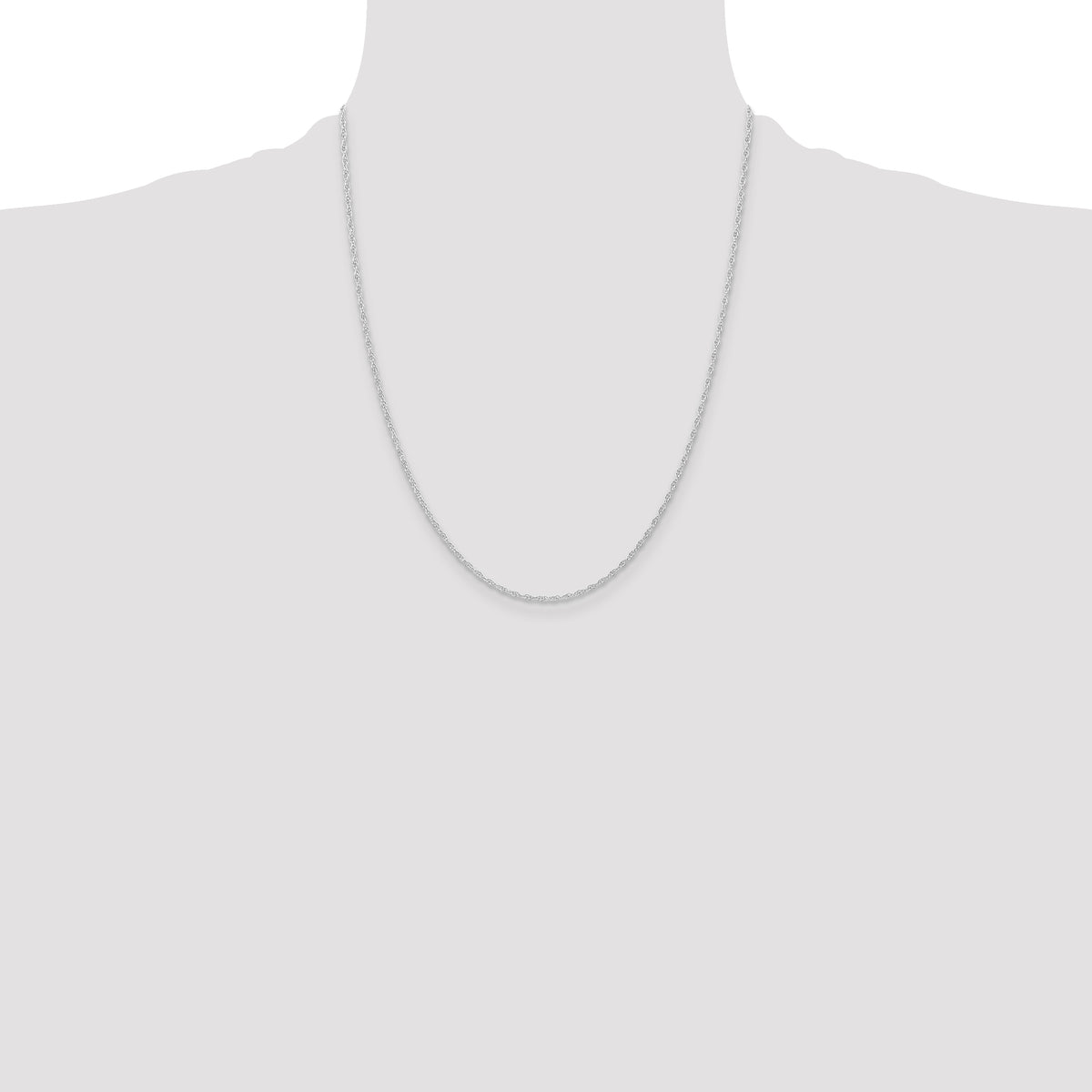 Gold (10K & 14K) Carded Cable Rope Chain - 10k White Gold / 22 in / 1.15 mm