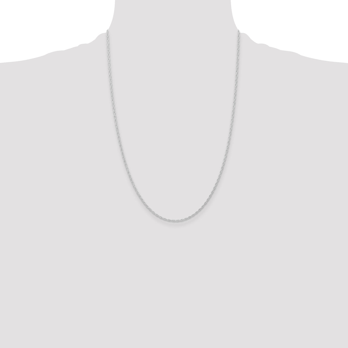Gold (10K & 14K) Carded Cable Rope Chain - 10k White Gold / 24 in / 1.15 mm