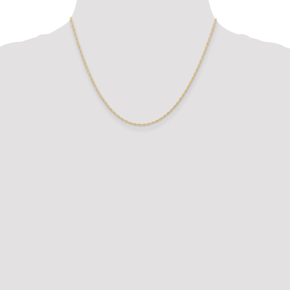 Gold (10K & 14K) Carded Cable Rope Chain - 10k Yellow Gold / 18 in / 1.15 mm