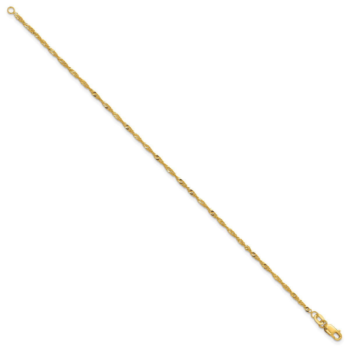 Gold (10K & 14K) Singapore Chain Bracelet - 10k Yellow Gold / 7 in / 1.7 mm