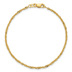 Gold (10K & 14K) Singapore Chain Anklet - 10k Yellow Gold / 9 in / 1.7 mm