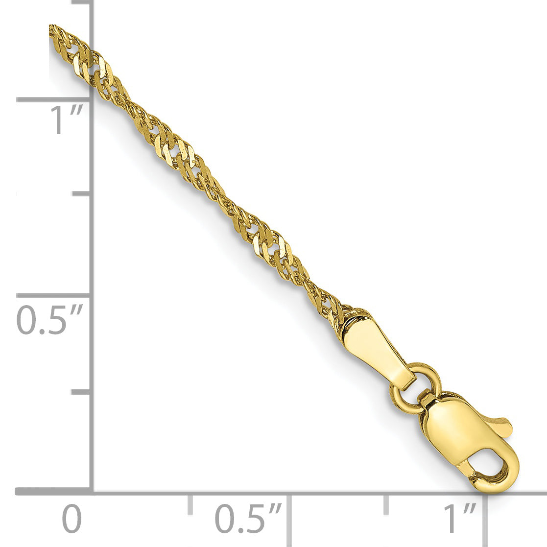 Gold (10K & 14K) Singapore Chain Bracelet - 10k Yellow Gold / 7 in / 1.7 mm