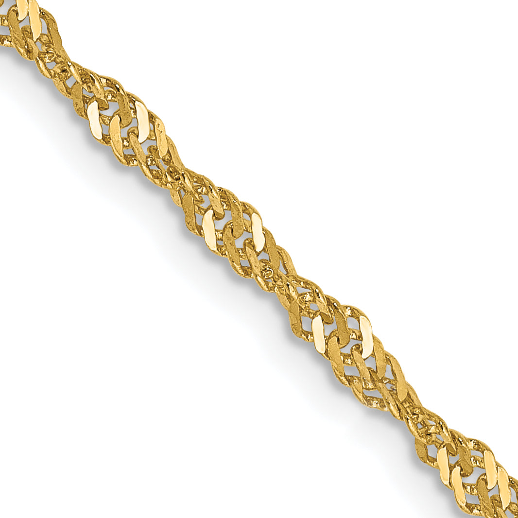 Gold (10K & 14K) Singapore Chain - 10k Yellow Gold / 16 in / 2 mm
