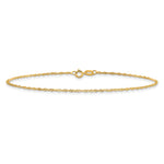 Gold (10K & 14K) Singapore Chain Anklet - 10k Yellow Gold / 9 in / 1.1 mm