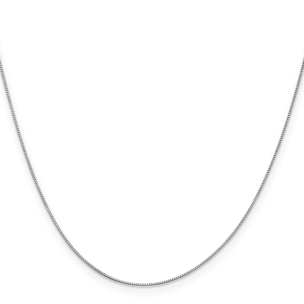 Gold (10K & 14K) Box Chain - 10k White Gold / 14 in / 0.5 mm, Spring Ring#10k White Gold_0.5 mm, Spring Ring