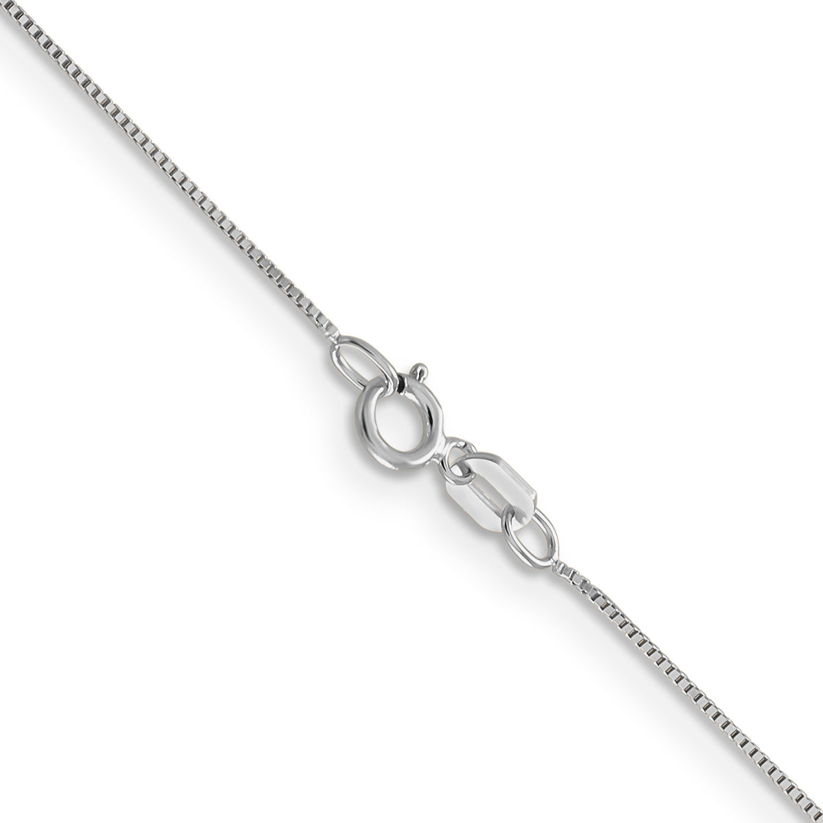 Gold (10K & 14K) Box Chain - 10k White Gold / 14 in / 0.5 mm, Spring Ring
