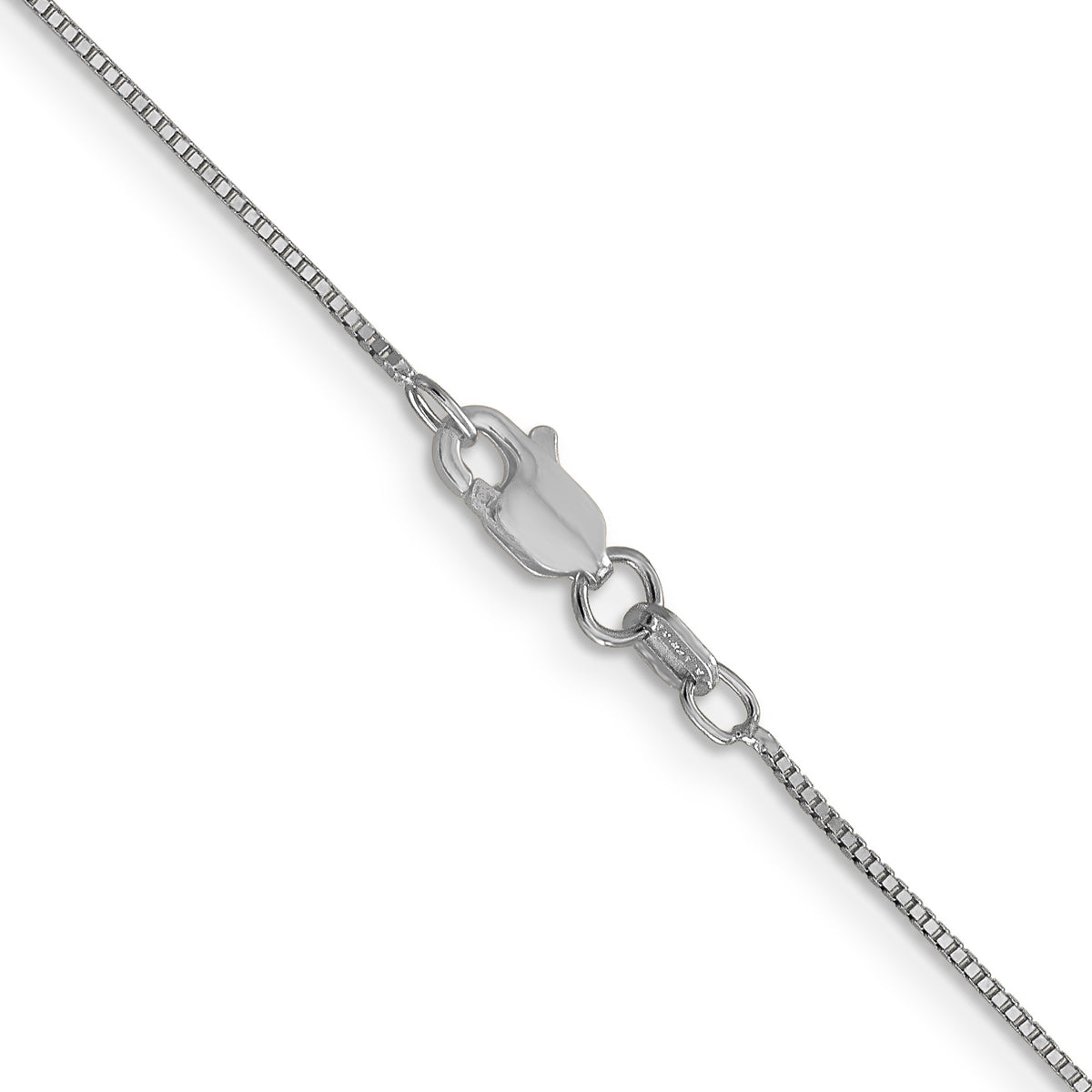 Gold (10K & 14K) Box Chain - 10k White Gold / 16 in / 0.7 mm, Lobster