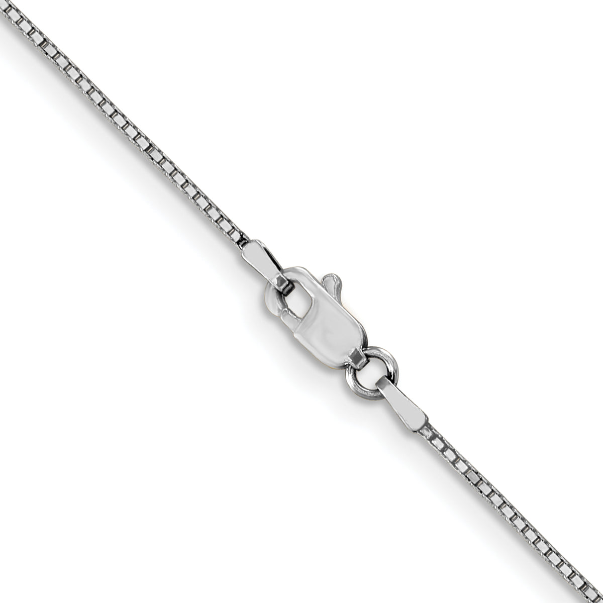 Gold (10K & 14K) Box Chain - 10k White Gold / 16 in / 0.9 mm, Lobster