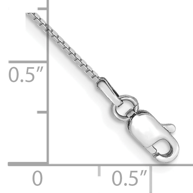Gold (10K & 14K) Box Chain Anklet - 10k White Gold / 9 in / 0.9 mm