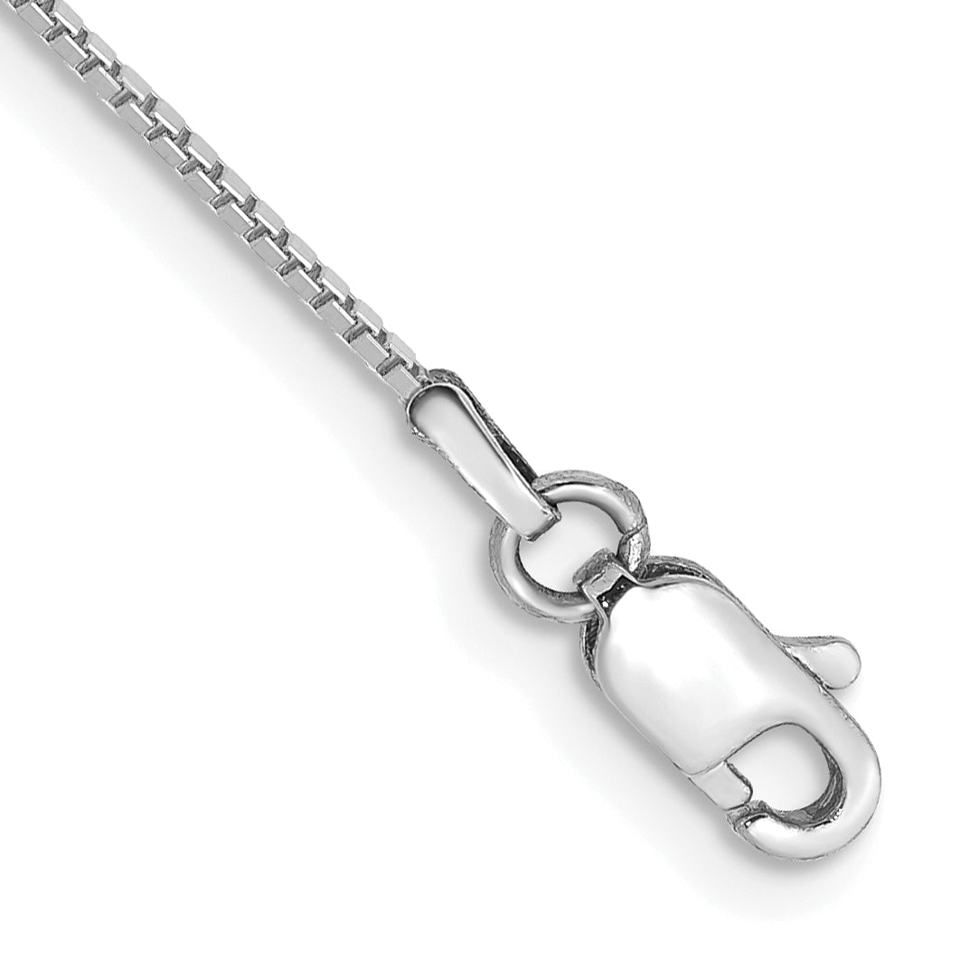 Gold (10K & 14K) Box Chain Anklet - 10k White Gold / 9 in / 0.9 mm