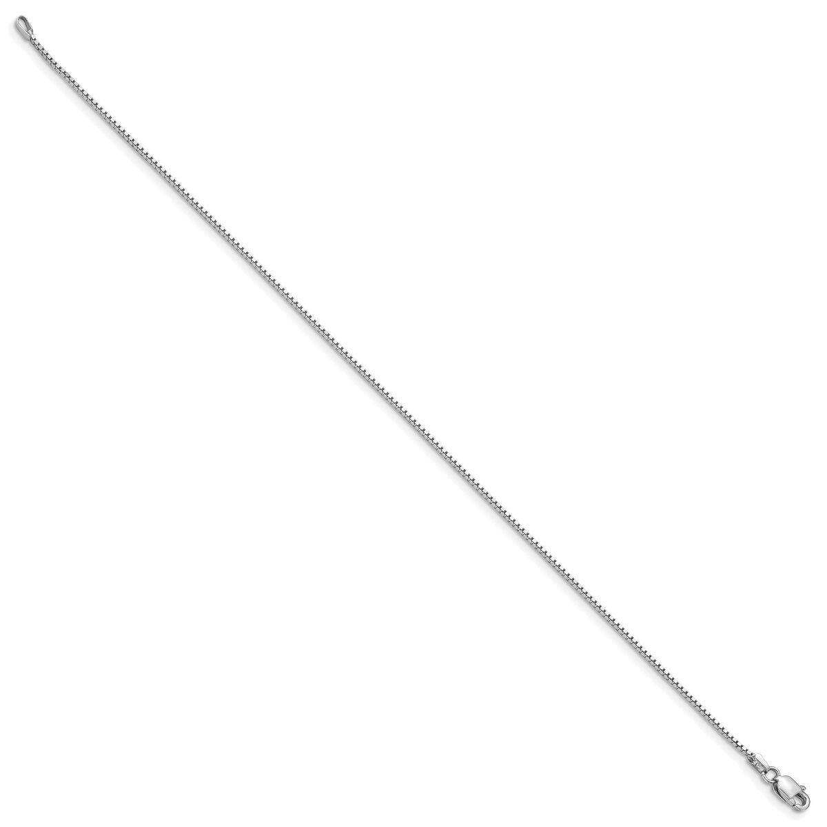 Gold (10K & 14K) Box Chain Anklet - 10k White Gold / 9 in / 0.95 mm