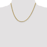 10k Yellow Gold Lightweight Flat Cuban Chain, shown on a neck form - 18 in / 3.1 mm