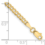 10k & 14k Yellow Gold Lightweight Flat Cuban Chain Bracelet, shown with a ruler for scale - 10k Yellow Gold / 7 in / 3.1 mm