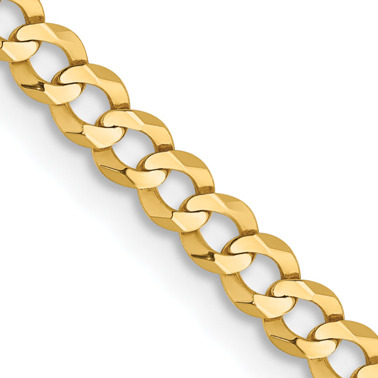 10k Yellow Gold Lightweight Flat Cuban Chain - 16 in / 3.1 mm