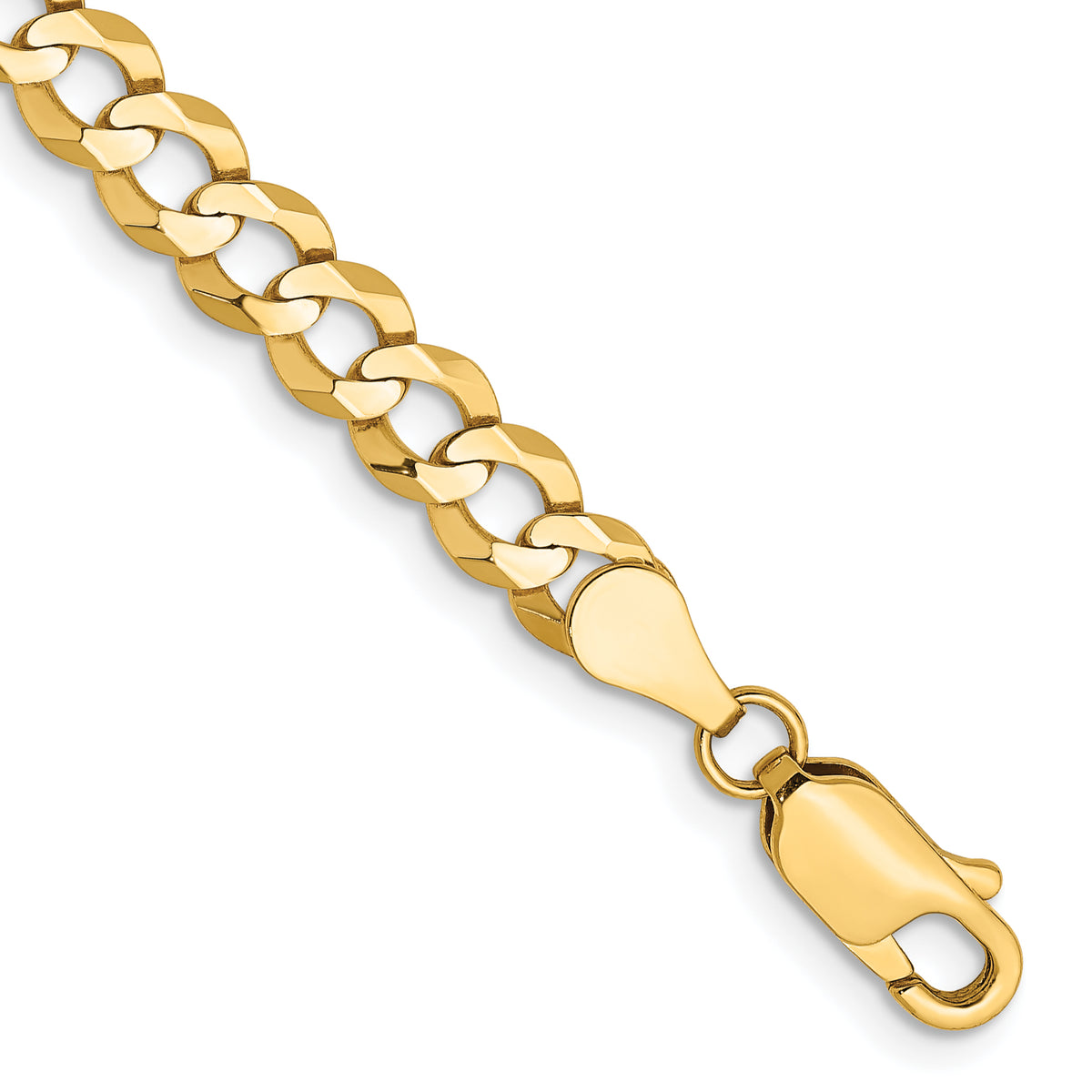 10k Yellow Gold Lightweight Flat Cuban Chain Anklet - 4.7 mm