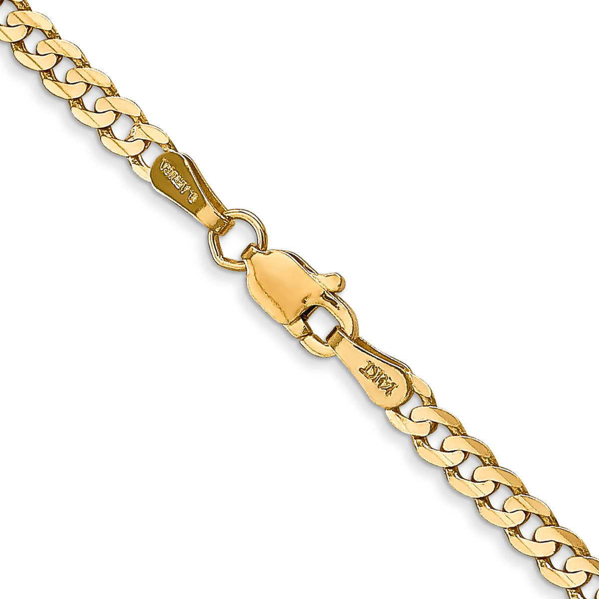 Gold (10K & 14K) Open Concave Curb Chain - 10k Yellow Gold / 16 in / 3 mm