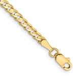 Gold (10K & 14K) Open Concave Curb Chain Bracelet - 10k Yellow Gold / 7 in / 3 mm