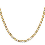 Gold (10K & 14K) Open Concave Curb Chain - 10k Yellow Gold / 16 in / 3.8 mm
