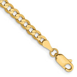 Gold (10K & 14K) Open Concave Curb Chain Anklet - 10k Yellow Gold / 3.8 mm