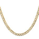 Gold (10K & 14K) Open Concave Curb Chain - 10k Yellow Gold / 16 in / 4.5 mm
