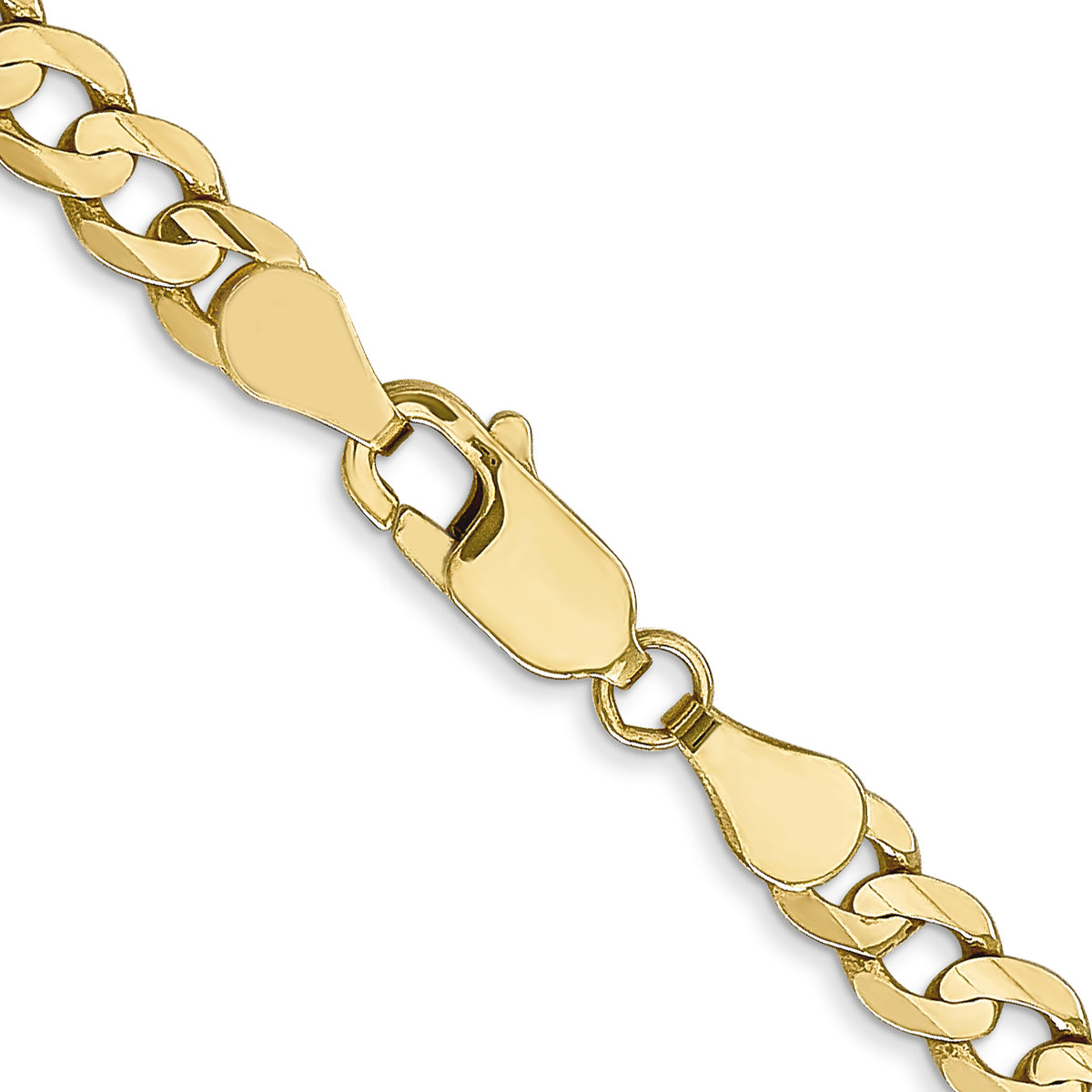 Gold (10K & 14K) Open Concave Curb Chain - 10k Yellow Gold / 16 in / 4.5 mm