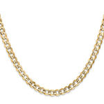 Gold (10K & 14K) Open Concave Curb Chain - 10k Yellow Gold / 18 in / 5.25 mm