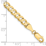Gold (10K & 14K) Open Concave Curb Chain Bracelet - 10k Yellow Gold / 7 in / 5.25 mm